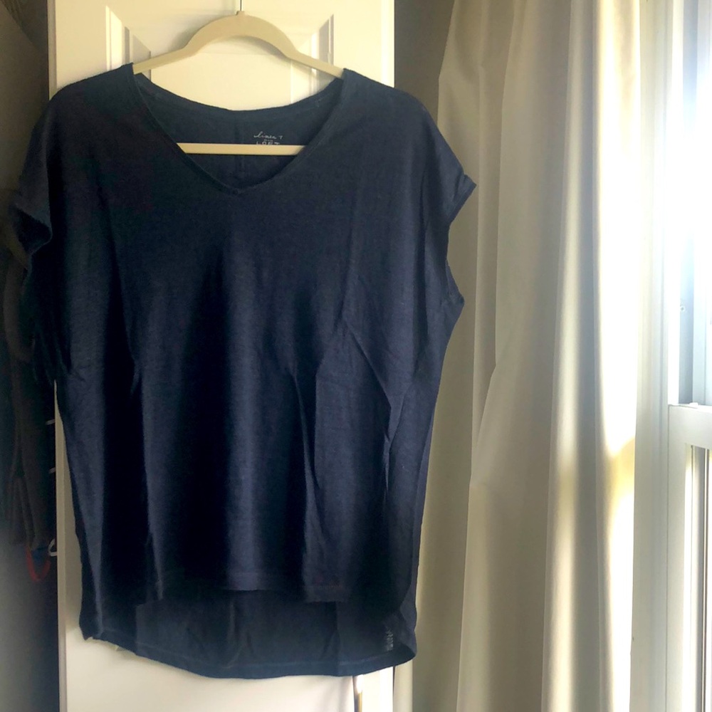 100% Linen Black Tee